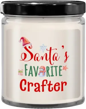 Santa's Favorite Crafter Candle Christmas New Year Gifts for Leather Jewelry Woodcrater Lenscrafter Manager 9 Oz. Vanilla Scented Soy Wax