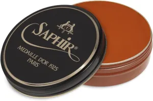 SAPHIR Medaille d’Or Pate De Luxe - Natural Wax Shoe Polish for Leather Shining - 50ml - Cognac
