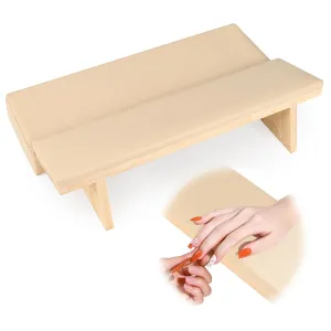 SAVILAND Hand Rest for Nails Tech: Soft Leather Nail Arm Rest with Soft Sponge Arm Rest Nail Tech for Arm Rest Solid Wood Hand Rest Supplies Manicure Pillow for Nail Tech Must Have Tool for Salon Home