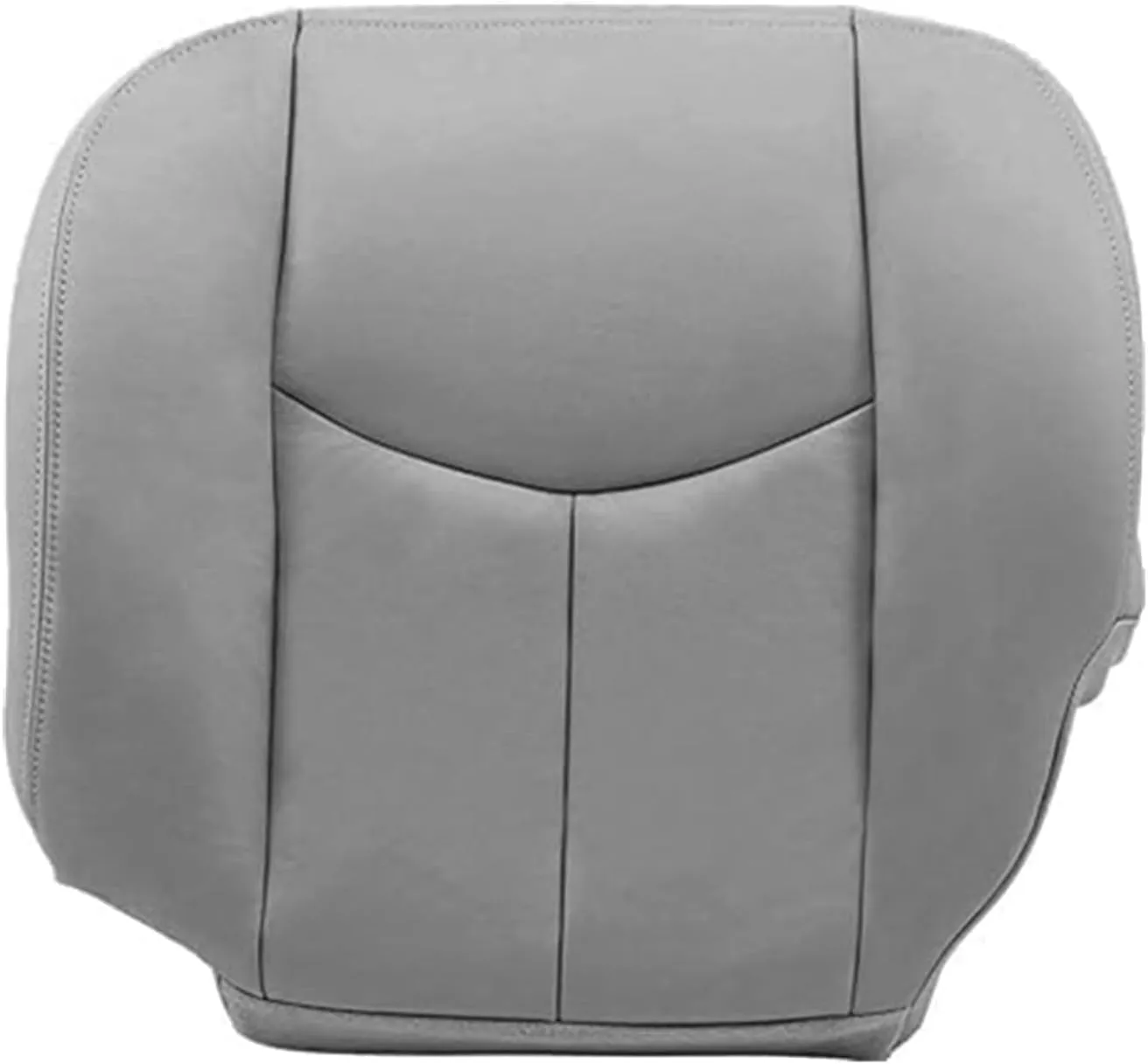 SecosAutoparts Driver Side Bottom Replacement Leather Seat Cover Gray# 922 Compatible with Chevy Silverado Sierra Tahoe Suburban Avalanche Yukon Yukon XL 2003 2004 2005 2006