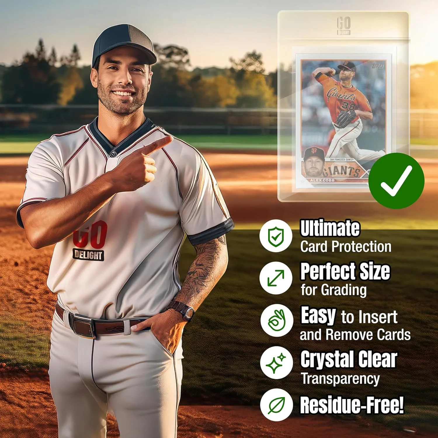 Semi Rigid Card Holders – 200 Bundle - 100 Card Holders for Trading Cards and 100 Soft Sleeves for PSA, SGC, BGS, CSG - Baseball Card Sleeves - 3-5/16" x 4-7/8" Including 1/2" Lip