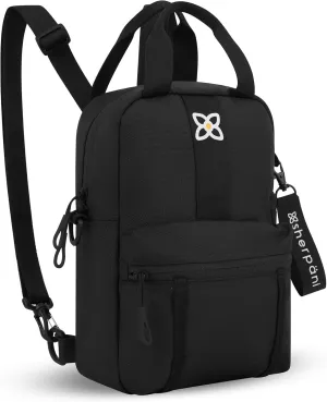 Sherpani Logan, Mini Backpack for Women, Travel Backpack Purse, Nylon Tote Bag for Women, RFID Protection (Raven)