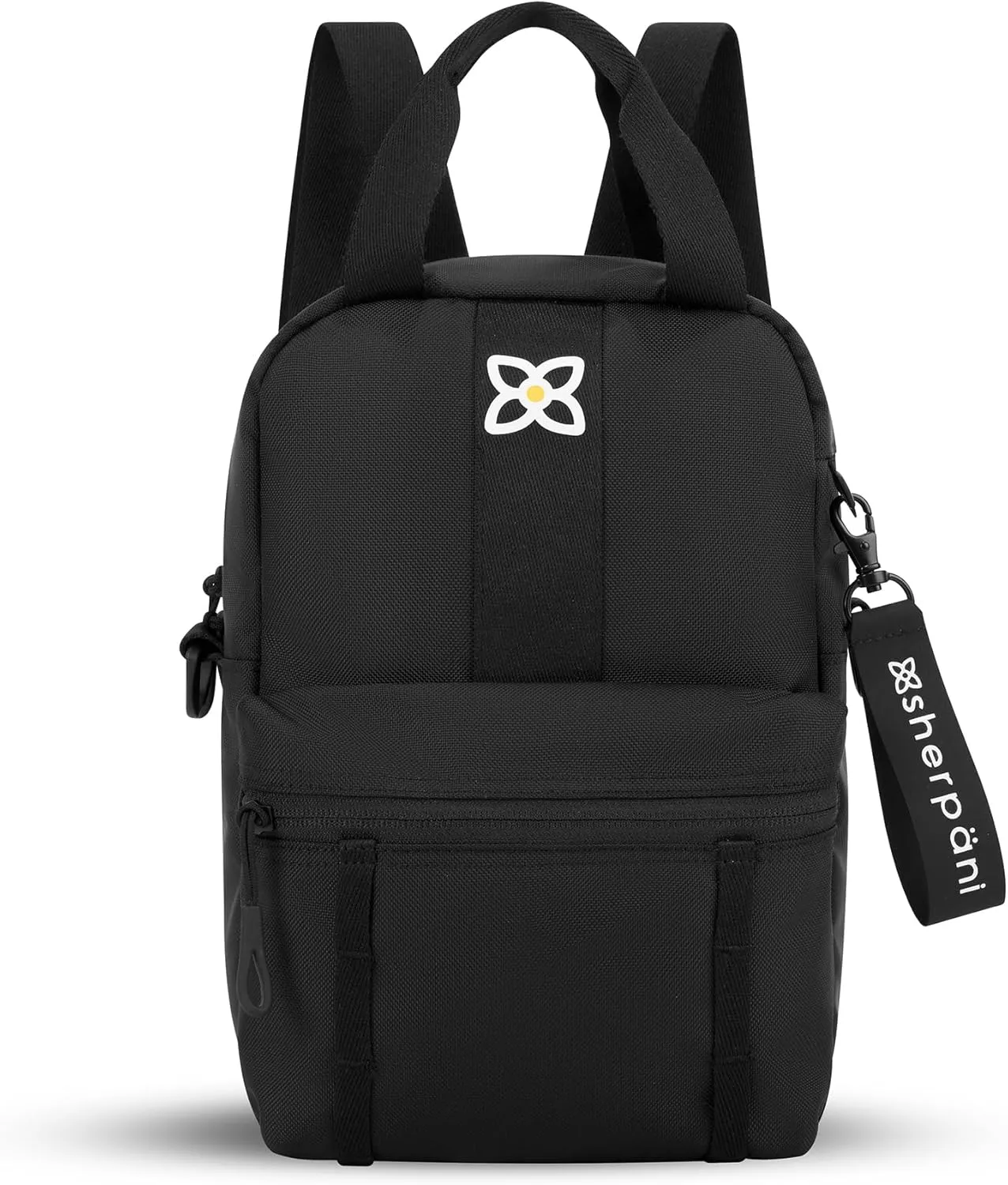 Sherpani Logan, Mini Backpack for Women, Travel Backpack Purse, Nylon Tote Bag for Women, RFID Protection (Raven)