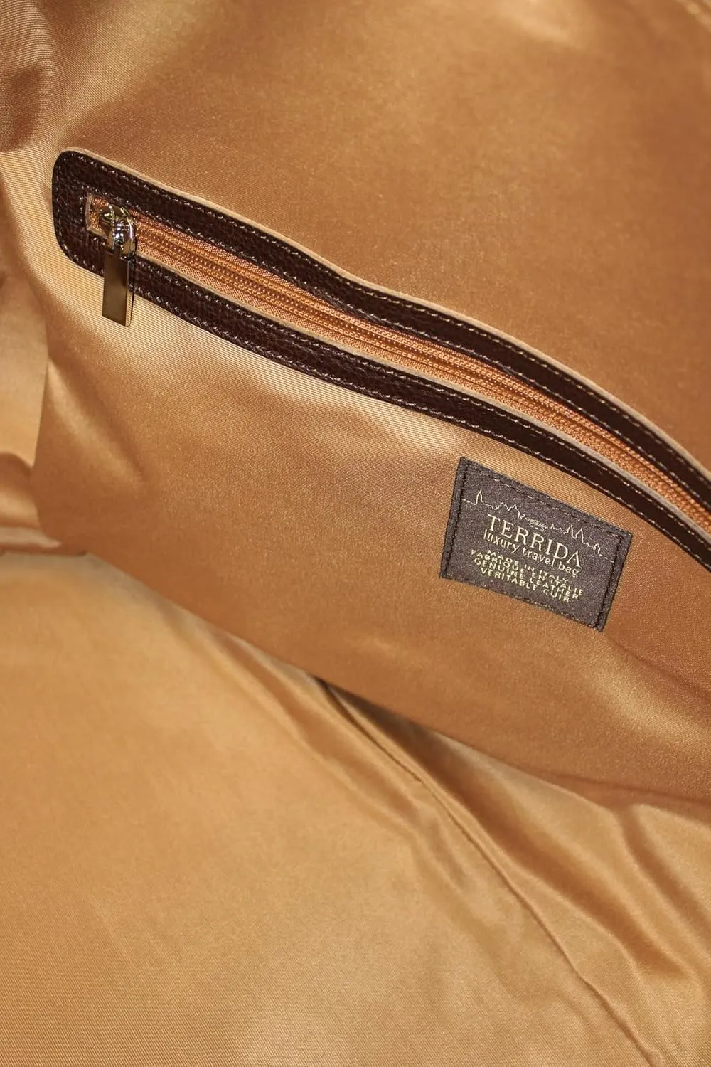 Shield Leather Duffle Bag | Handmade to Order in Italy, Soft Pebble-Grain Leather | Luxury Travel Duffel Bag Briefcase Full Grain Leather (Dark Brown)