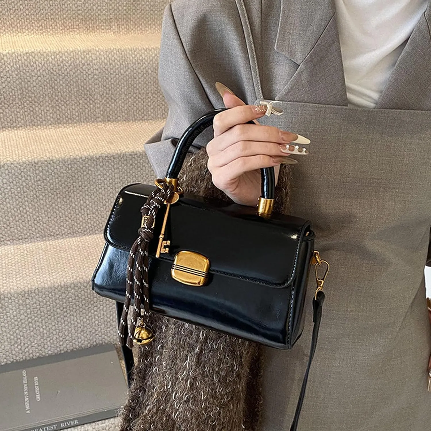 Shoulder Bags Retro Classic Purse Clutch Shoulder Simple HandBag with Zipper Closure Crossbody for Women