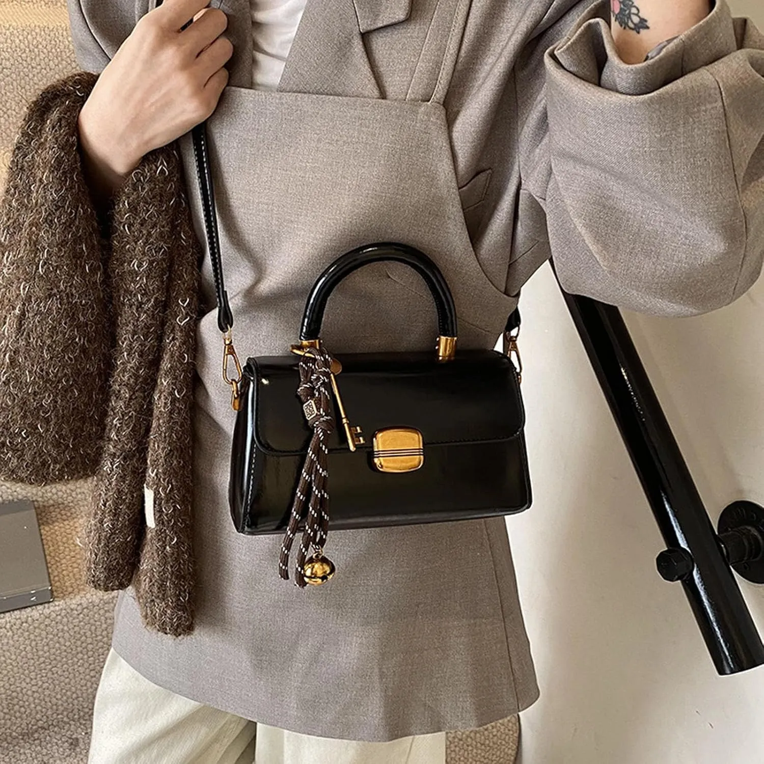 Shoulder Bags Retro Classic Purse Clutch Shoulder Simple HandBag with Zipper Closure Crossbody for Women