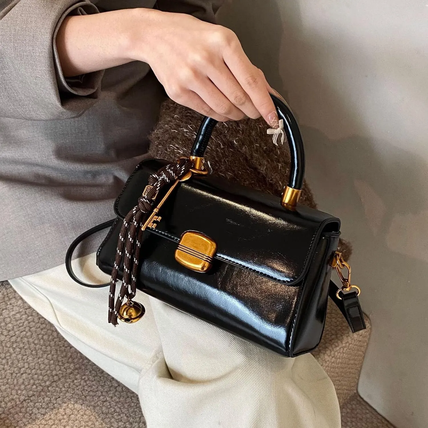 Shoulder Bags Retro Classic Purse Clutch Shoulder Simple HandBag with Zipper Closure Crossbody for Women