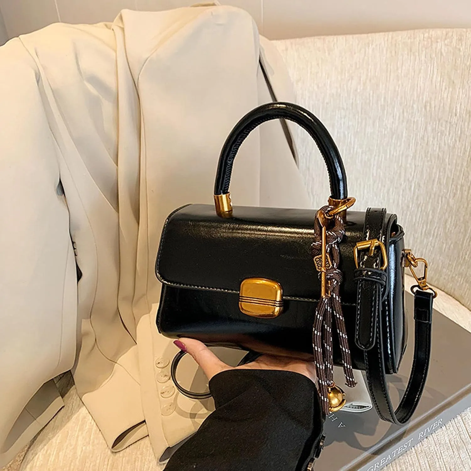 Shoulder Bags Retro Classic Purse Clutch Shoulder Simple HandBag with Zipper Closure Crossbody for Women