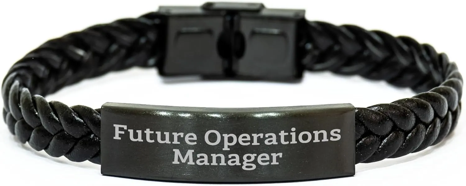 Show Love to Future Operations Manager, Unique Interlaced Leather Bracelet for Him, Funny Quote, Valentine's Unique Gifts from Friends to Operations Manager