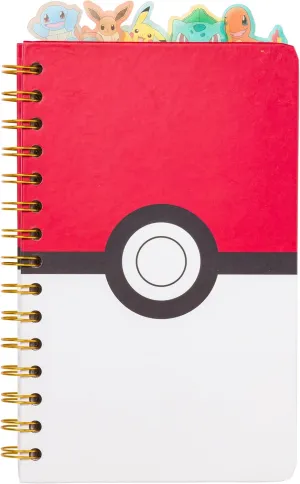 Silver Buffalo Pokemon Pokeball Starters Spiral Tabbed Notebook, 8 x 5 Inches