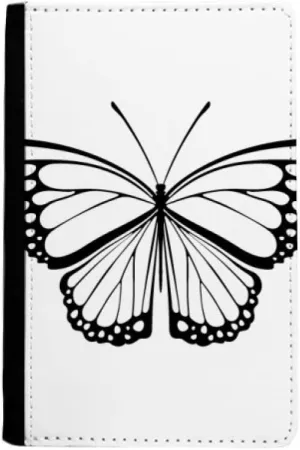 Simple Black Butterfly Specimen Passport Holder Notecase Burse Wallet Cover Card Purse