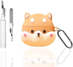 SKPY Compatible with Bose QuietComfort Earbuds II (2022) / Ultra Earbuds (2023) 3D Corgi Anti-Fall Case with Carabiner Cleaning Tools Protective Cover
