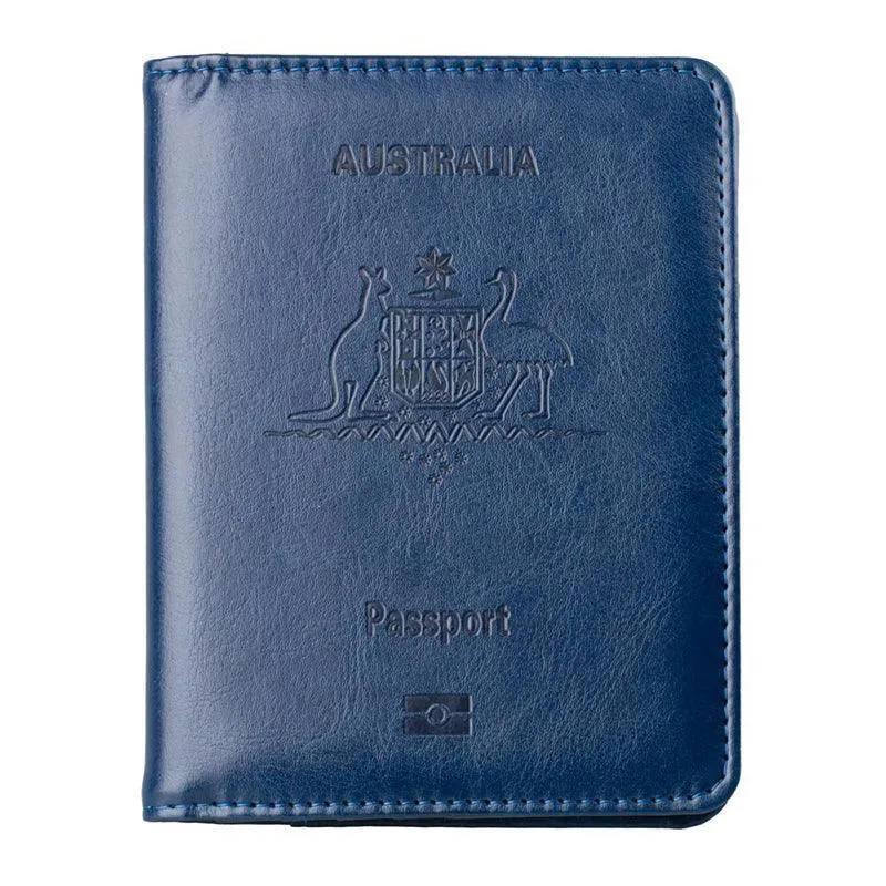 Slim Leather Travel Passport Wallet Holder Rfid Blocking Id Card Case Cover Au