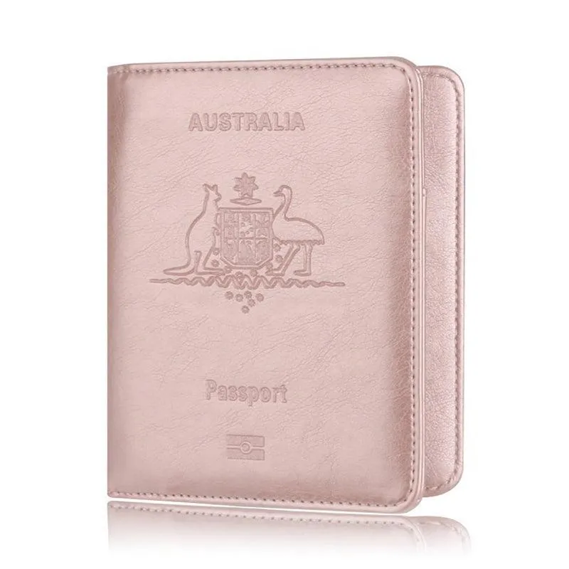 Slim Leather Travel Passport Wallet Holder Rfid Blocking Id Card Case Cover Au
