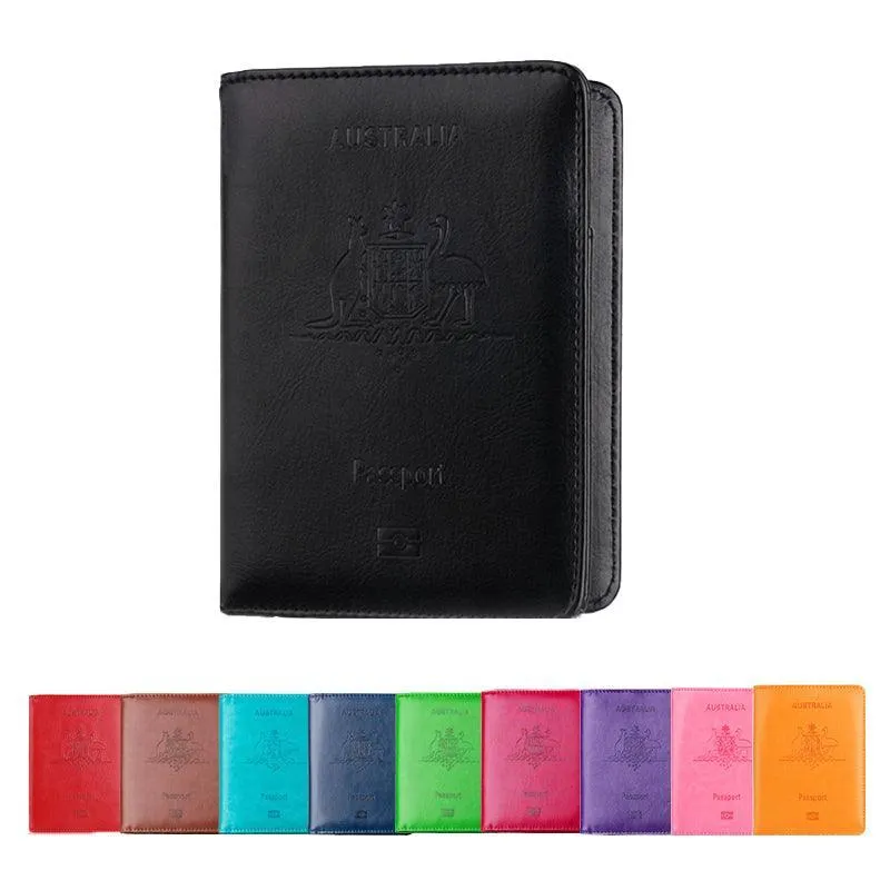 Slim Leather Travel Passport Wallet Holder Rfid Blocking Id Card Case Cover Au