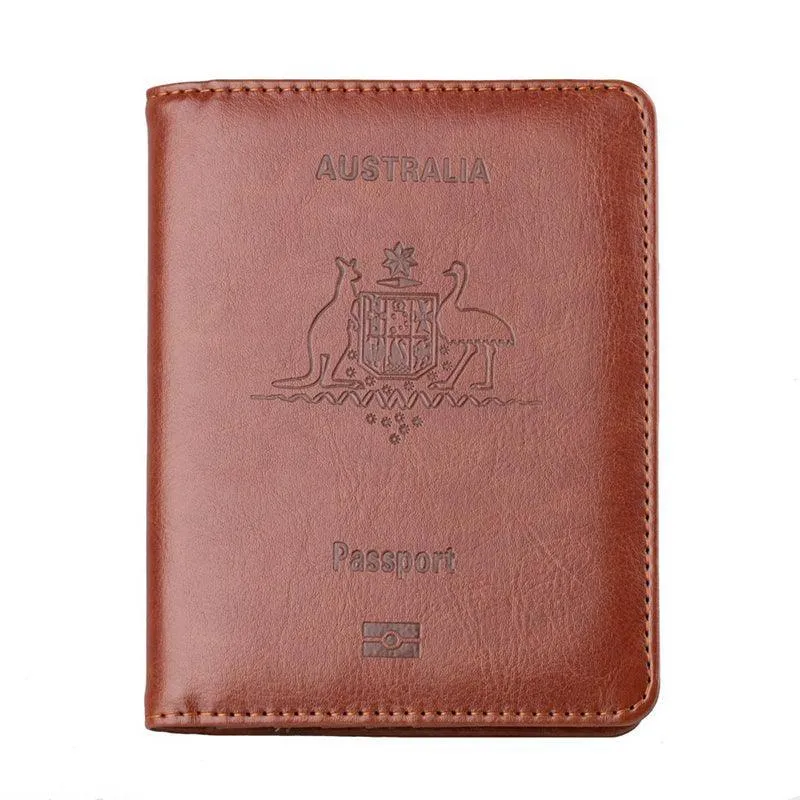 Slim Leather Travel Passport Wallet Holder Rfid Blocking Id Card Case Cover Au