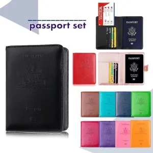 Slim Leather Travel Passport Wallet Holder Rfid Blocking Id Card Case Cover Au
