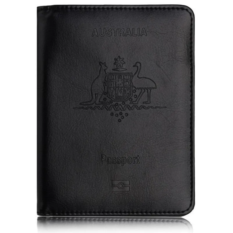 Slim Leather Travel Passport Wallet Holder Rfid Blocking Id Card Case Cover Au