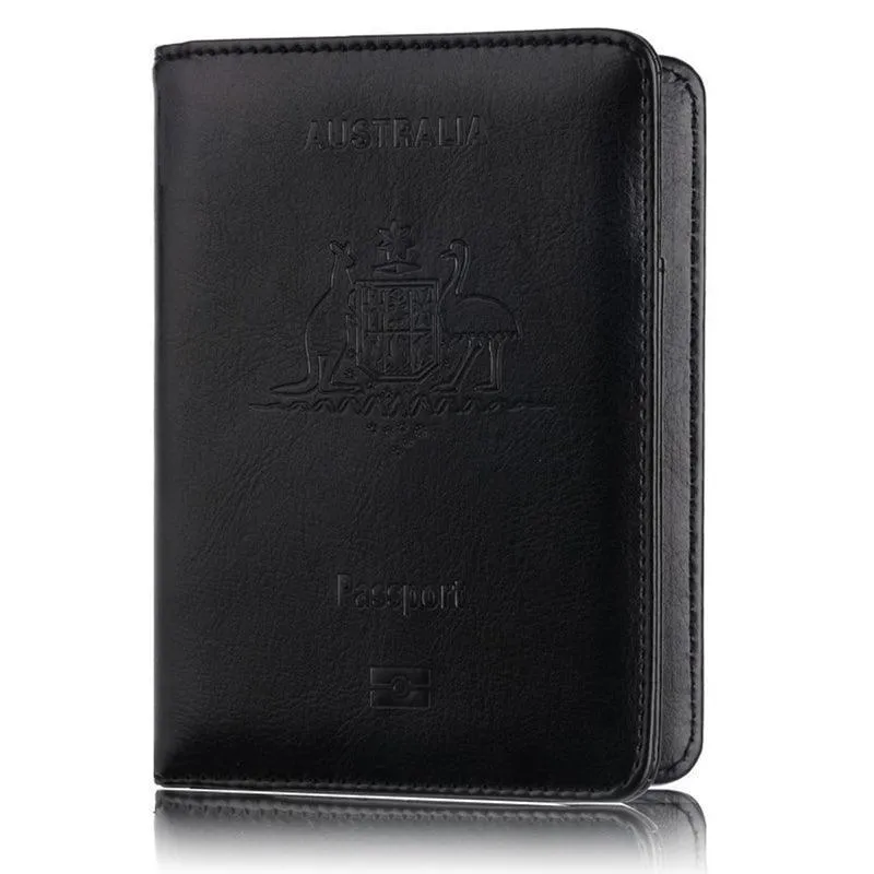 Slim Leather Travel Passport Wallet Holder Rfid Blocking Id Card Case Cover Au