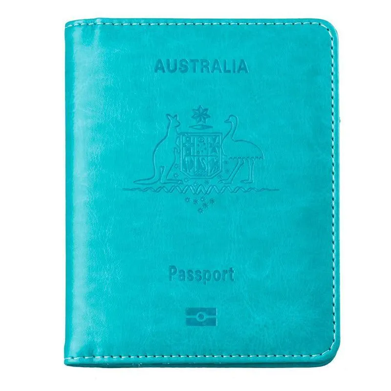 Slim Leather Travel Passport Wallet Holder Rfid Blocking Id Card Case Cover Au