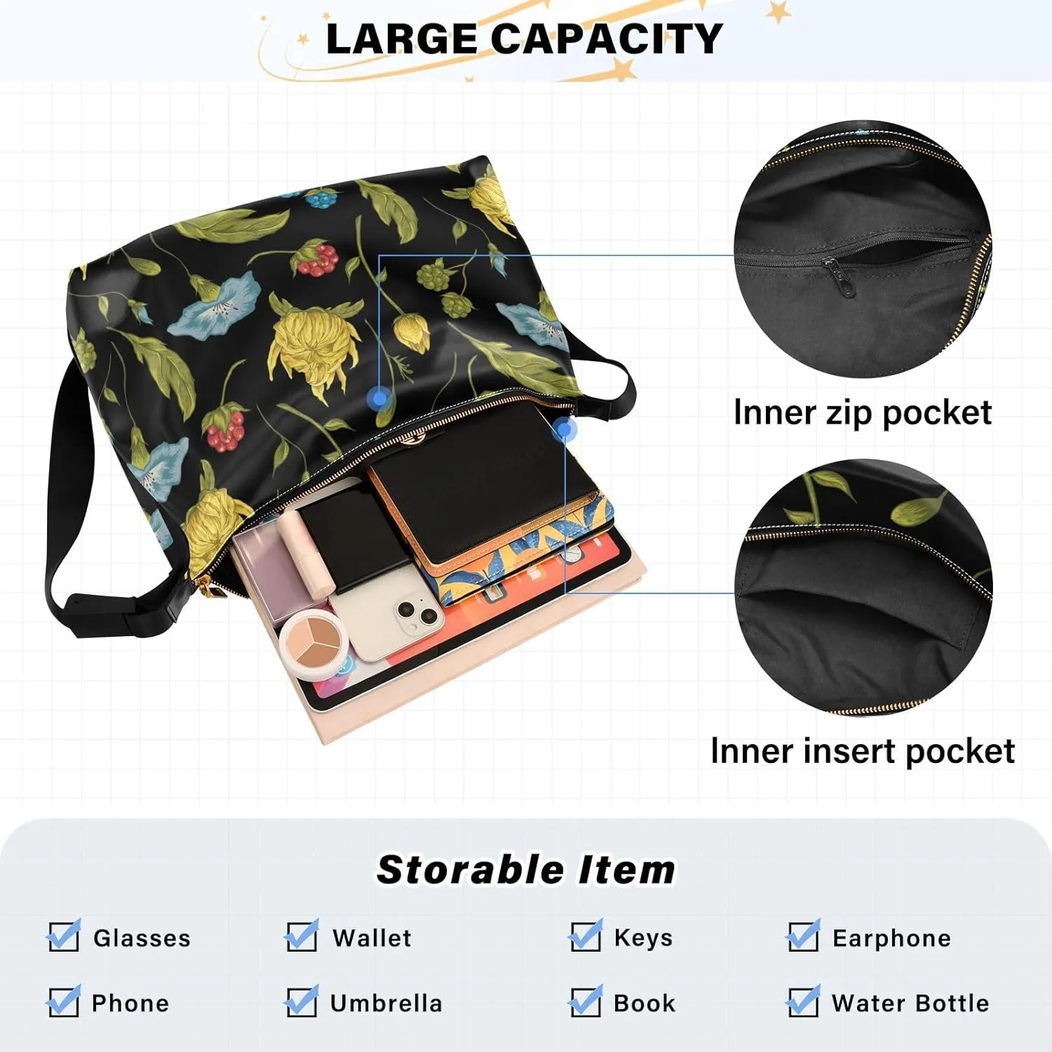 Sling Bag for Women Crossbody Purse Leather Shoulder Handbag Purses for Work Shopping Cycling Travel Running Patternt 1