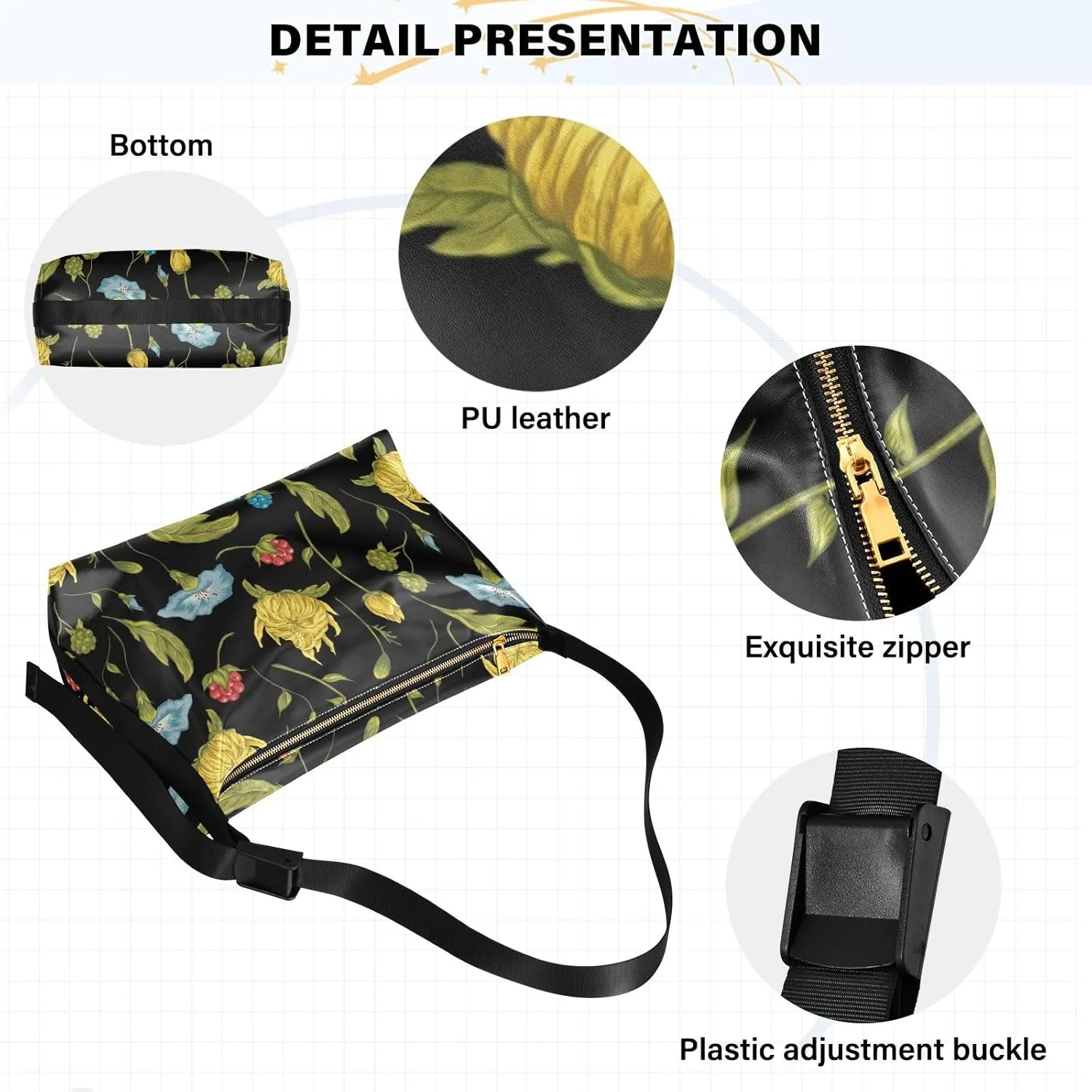 Sling Bag for Women Crossbody Purse Leather Shoulder Handbag Purses for Work Shopping Cycling Travel Running Patternt 1