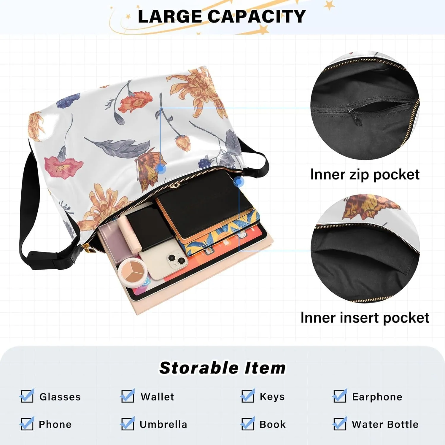 Sling Bag for Women Crossbody Purse Leather Shoulder Handbag Purses for Work Shopping Cycling Travel Running Patternt 1
