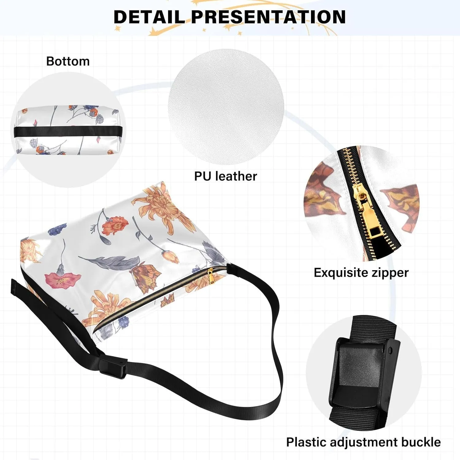 Sling Bag for Women Crossbody Purse Leather Shoulder Handbag Purses for Work Shopping Cycling Travel Running Patternt 1