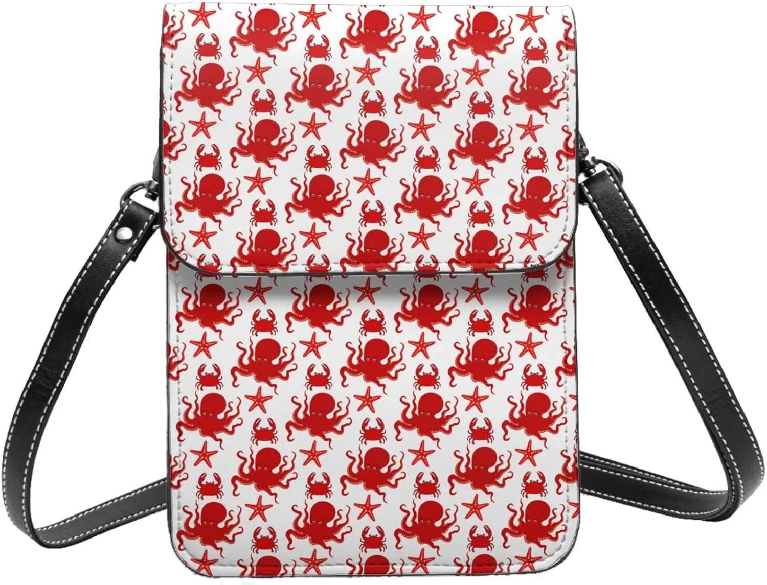 Small Crossbody Bags for Women, Leather Octopus(1) Cell Phone Cross Body Bag Wallet Purses