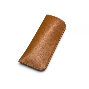 Small Leather Glasses Case - Tan