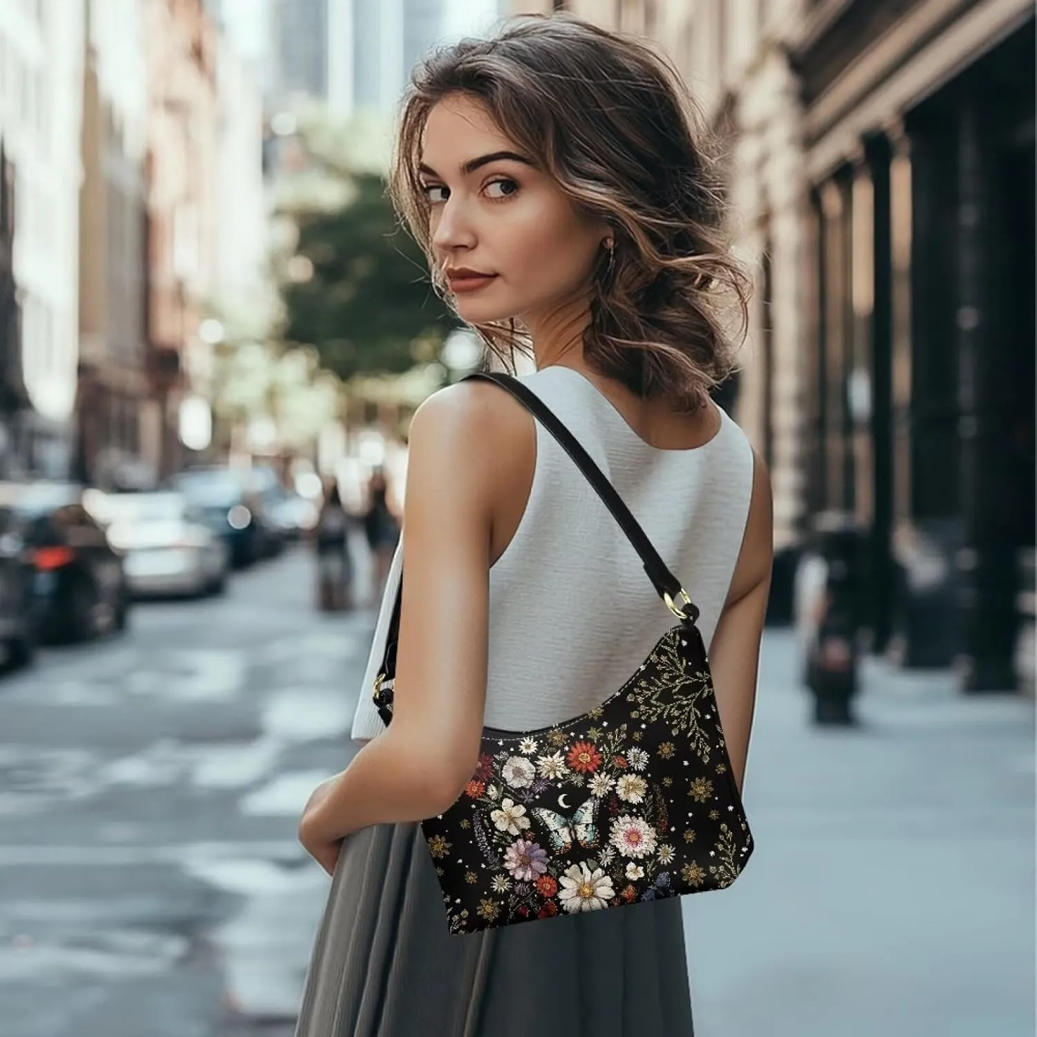 Small Underarm Crossbody bag with Zipper Closure for Women Dating Party