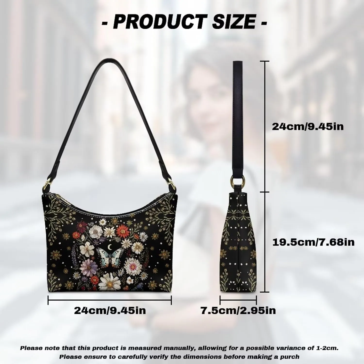 Small Underarm Crossbody bag with Zipper Closure for Women Dating Party