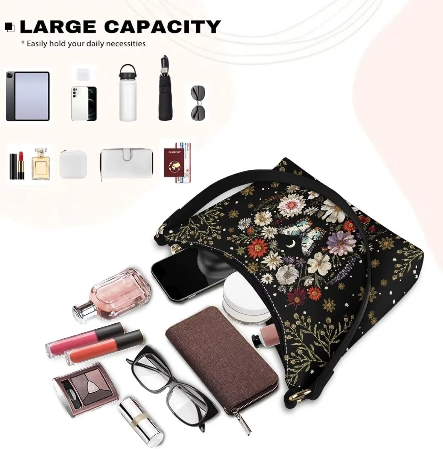 Small Underarm Crossbody bag with Zipper Closure for Women Dating Party