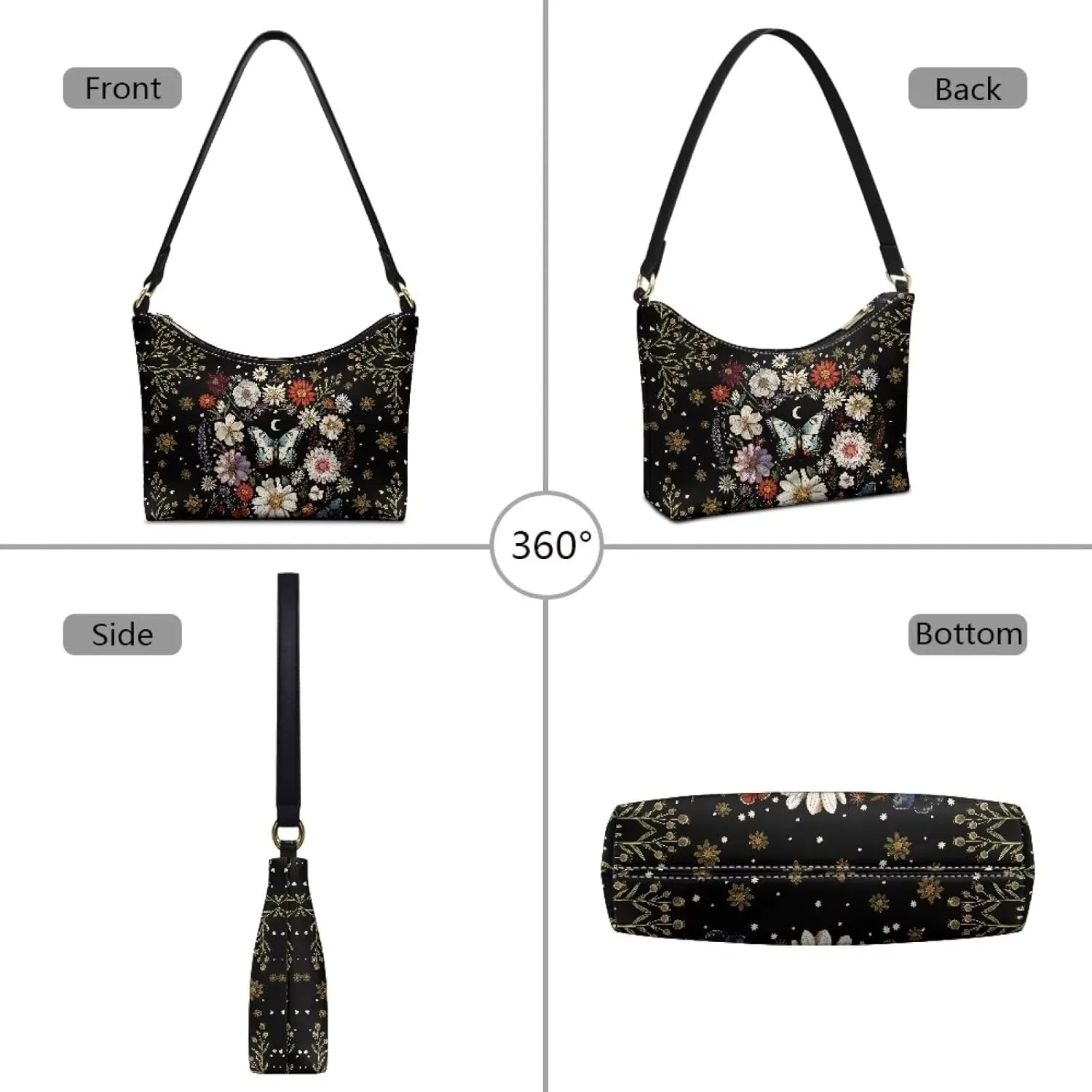 Small Underarm Crossbody bag with Zipper Closure for Women Dating Party