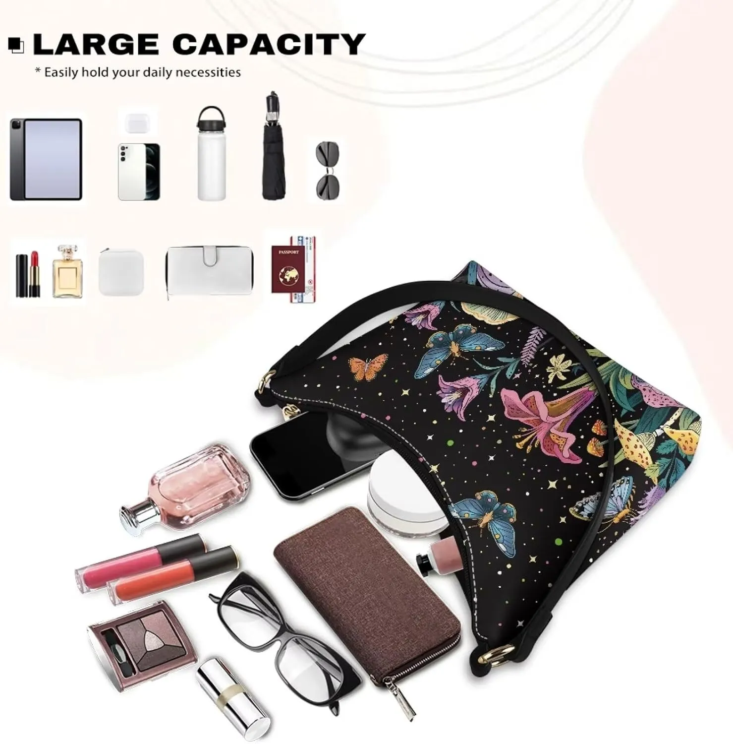 Small Underarm Crossbody bag with Zipper Closure for Women Dating Party