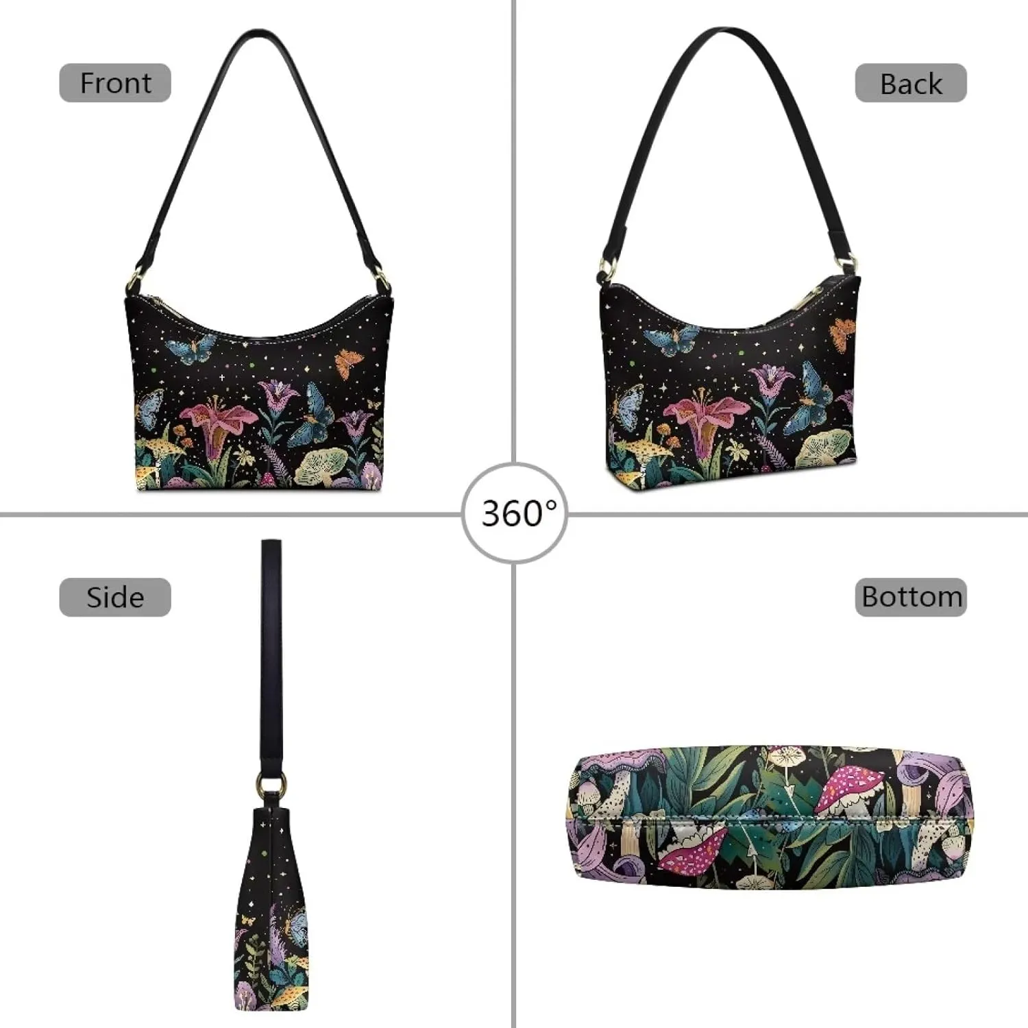 Small Underarm Crossbody bag with Zipper Closure for Women Dating Party