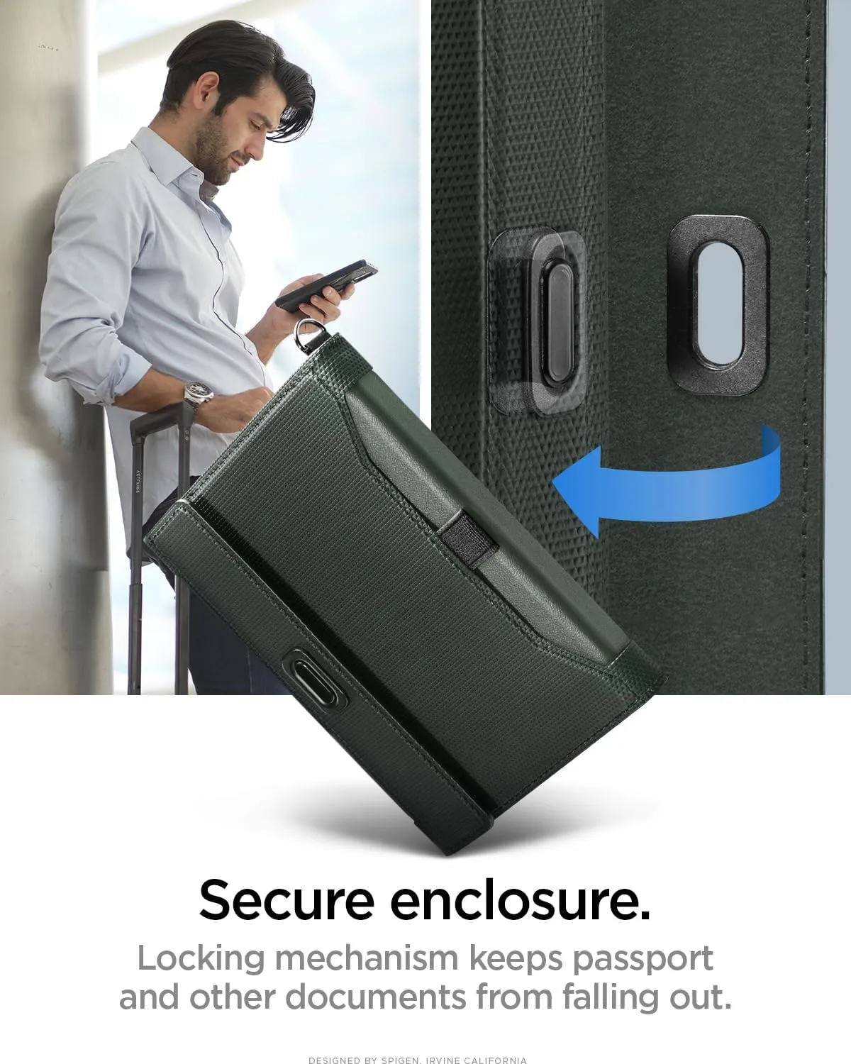 Spigen Life Passport Card Cover Holder Wallet Travel Documents Organizer Protector Accessories with RFID Blocking Technology SIM Card Pin Included