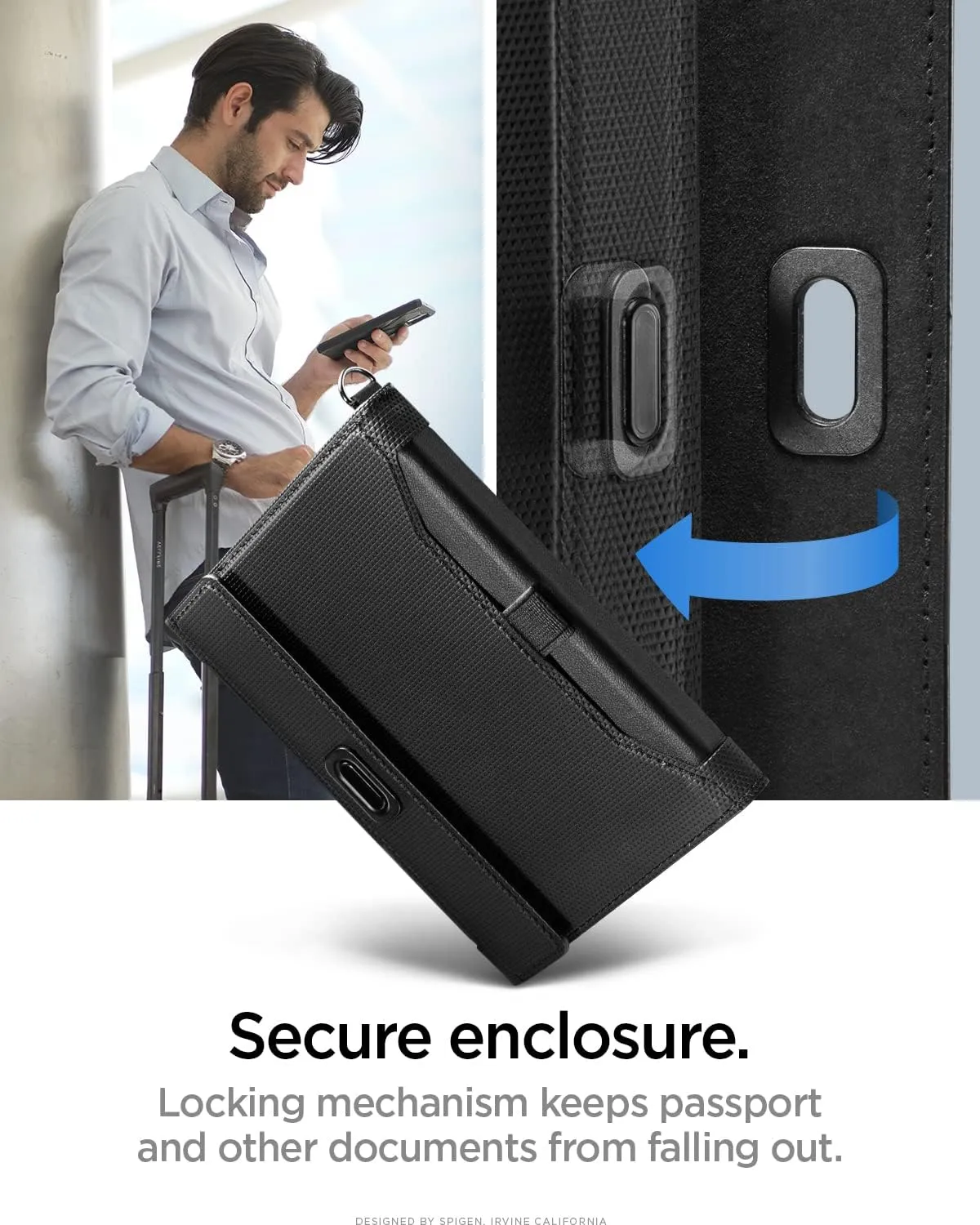 Spigen Life Passport Card Cover Holder Wallet Travel Documents Organizer Protector Accessories with RFID Blocking Technology SIM Card Pin Included
