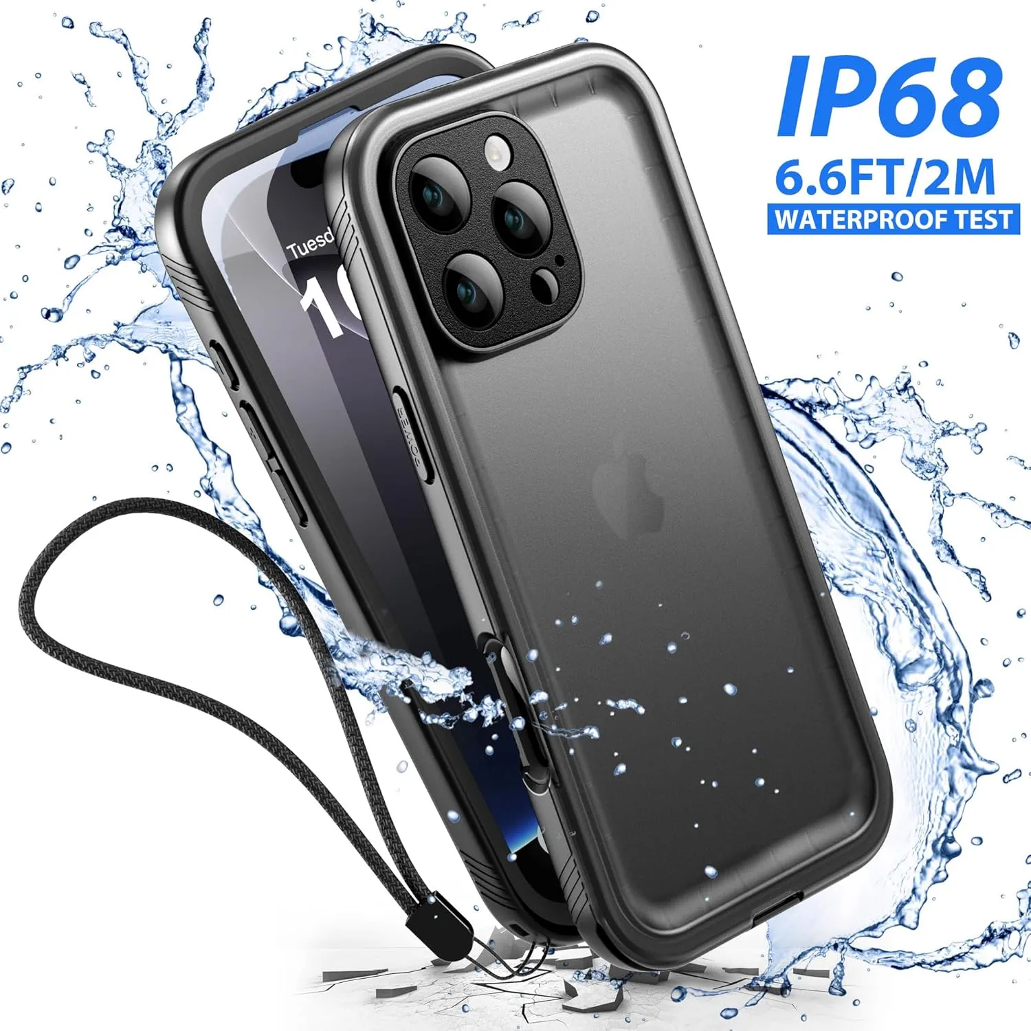 SPORTLINK for iPhone 16 Pro Waterproof Case - Shockproof Dustproof Case with Built-in Clear Screen Protector, Full Body Heavy Duty Sealed Protective Cover for iPhone 16 Pro Case 6.3 inches