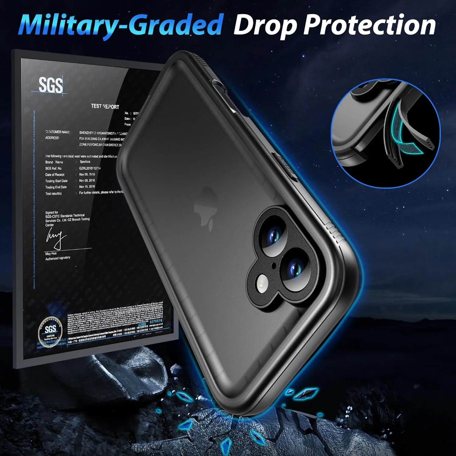 SPORTLINK for iPhone 16 Waterproof Case - Shockproof Dustproof Case with Built-in Clear Screen Protector, Full Body Heavy Duty Sealed Protective Cover for iPhone 16 6.1"
