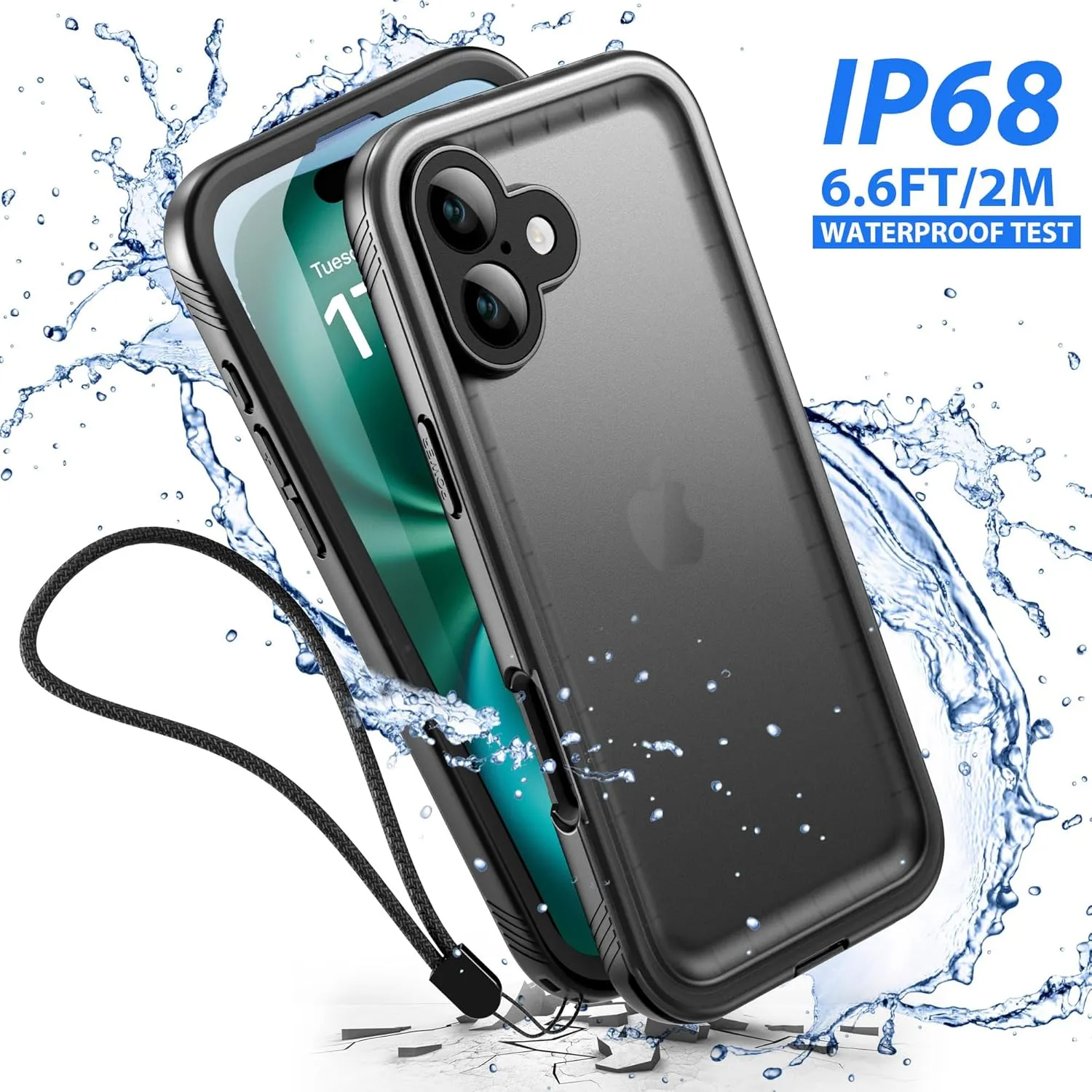 SPORTLINK for iPhone 16 Waterproof Case - Shockproof Dustproof Case with Built-in Clear Screen Protector, Full Body Heavy Duty Sealed Protective Cover for iPhone 16 6.1"