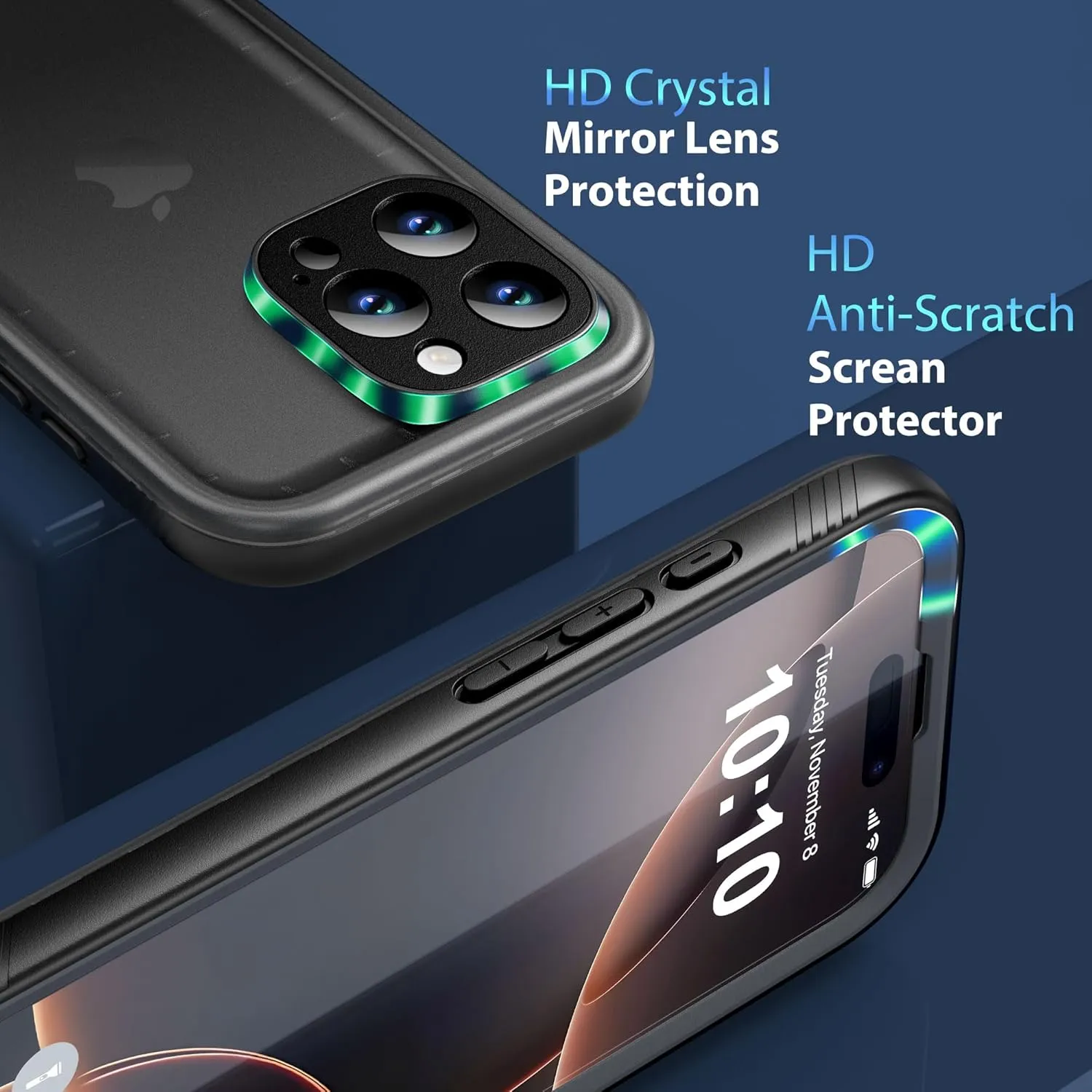 SPORTLINK Waterproof Case for iPhone 16 Pro Max, Shockproof Dustproof Built-in Screen Protector, Full Body Sealed Heavy Duty Protective Cover for iPhone 16 Pro Max 6.9 Inches Black