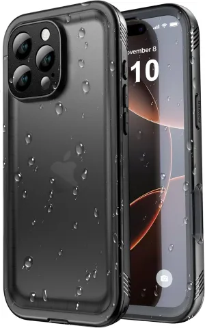 SPORTLINK Waterproof Case for iPhone 16 Pro Max, Shockproof Dustproof Built-in Screen Protector, Full Body Sealed Heavy Duty Protective Cover for iPhone 16 Pro Max 6.9 Inches Black