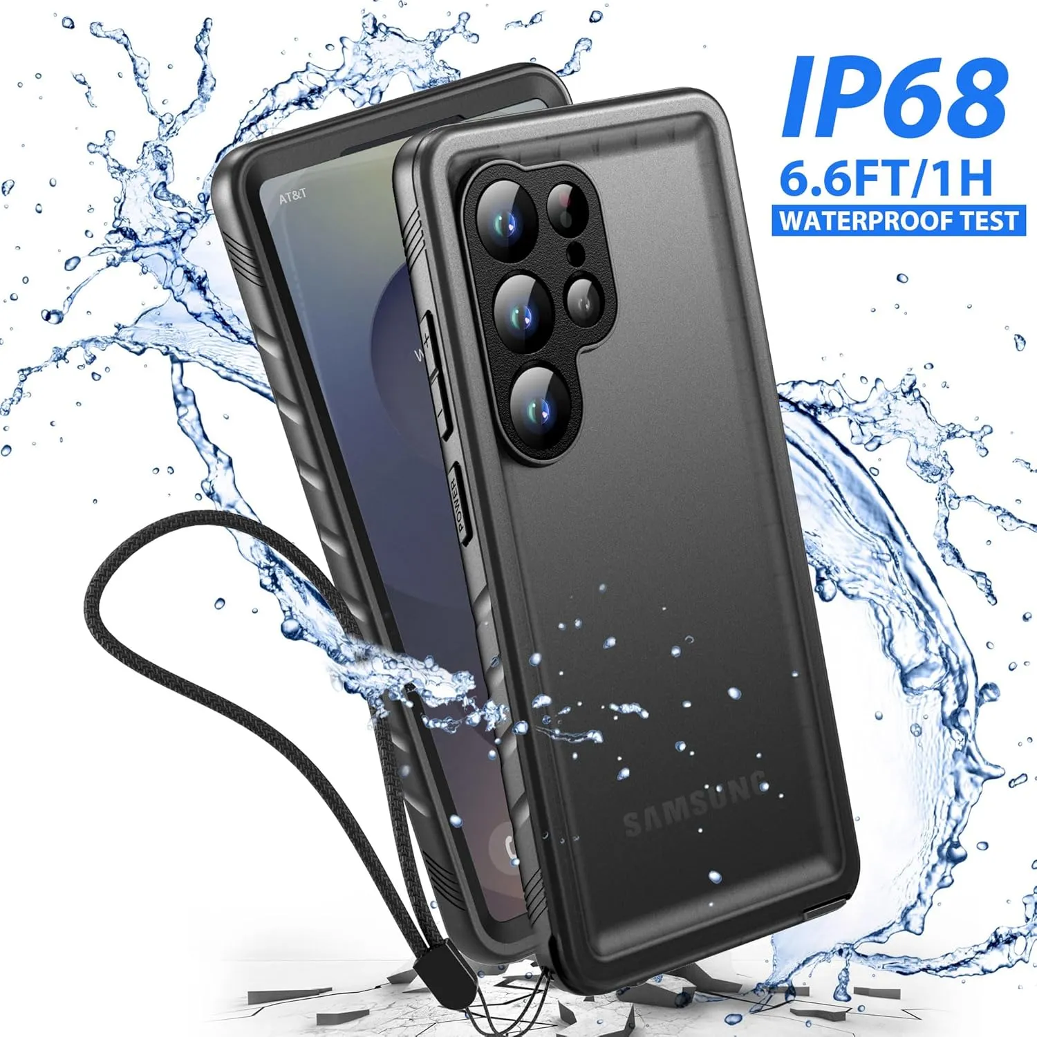 SPORTLINK Waterproof Case for Samsung Galaxy S25 Ultra, Shockproof Dustproof Built-in Screen Protector, Full Body Sealed Heavy Duty Protective Cover for Samsung Galaxy S25 Ultra 6.9’’ Black
