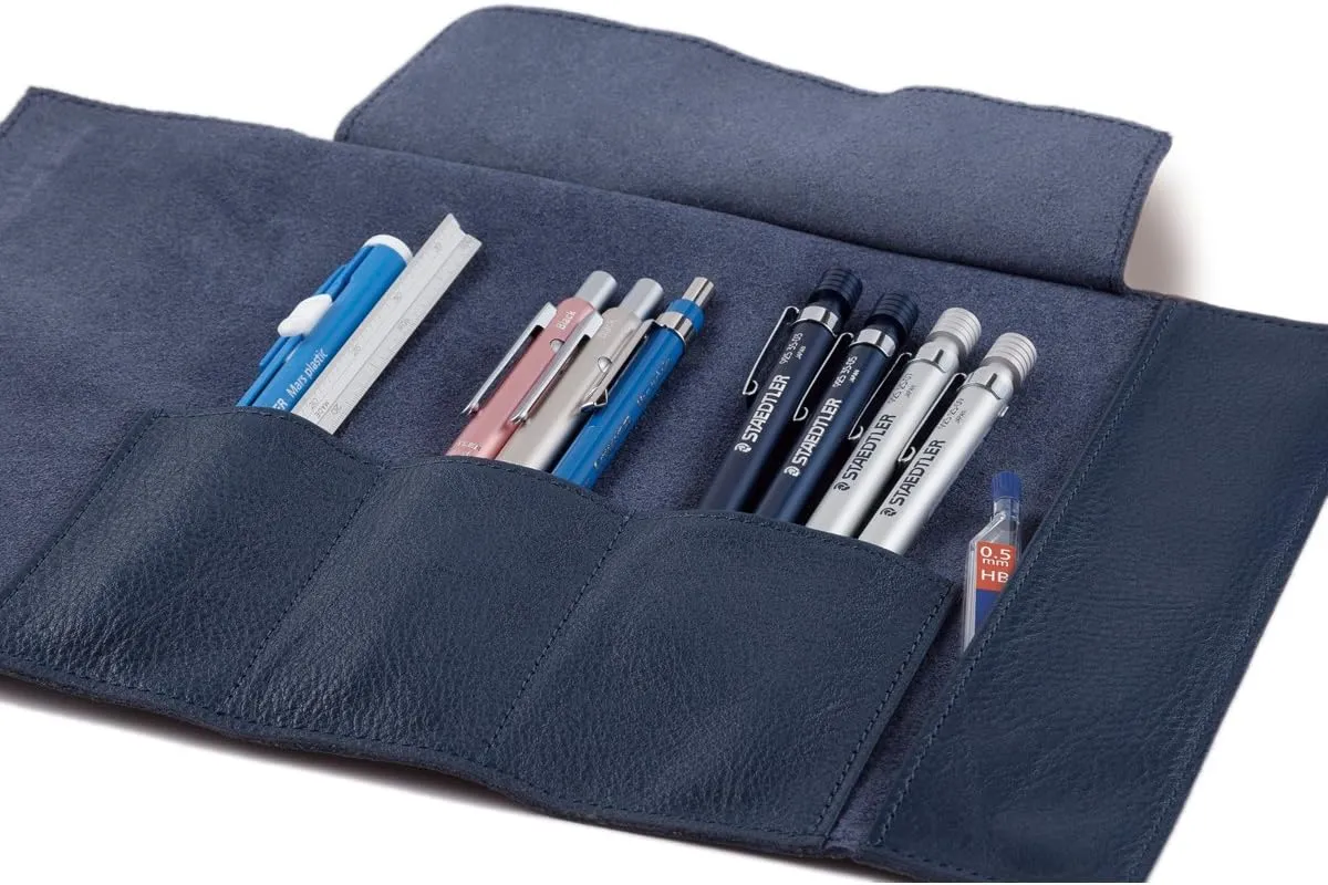 Staedtler Pencil Case Leather Pencil Case Navy 900LC-NA