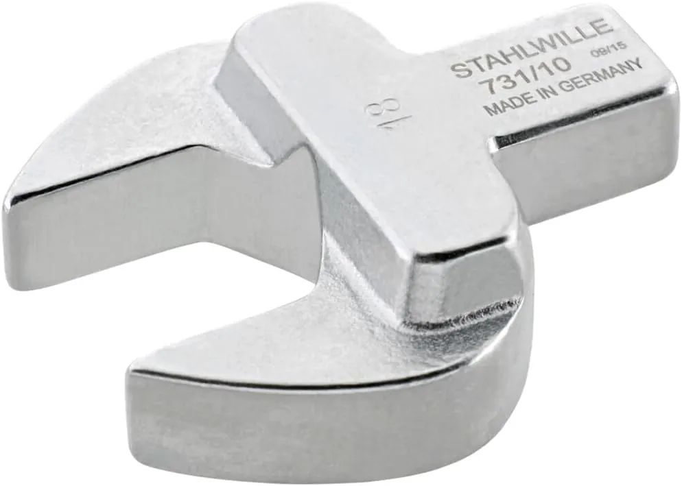 Stahlwille 58211017 731/10 Open Ended Insert Tool, Chrome-plated & Has Hex Profile, Drop Forged & Hardened, Size 17mm, Tool Mount 9x12mm (Inside Square)