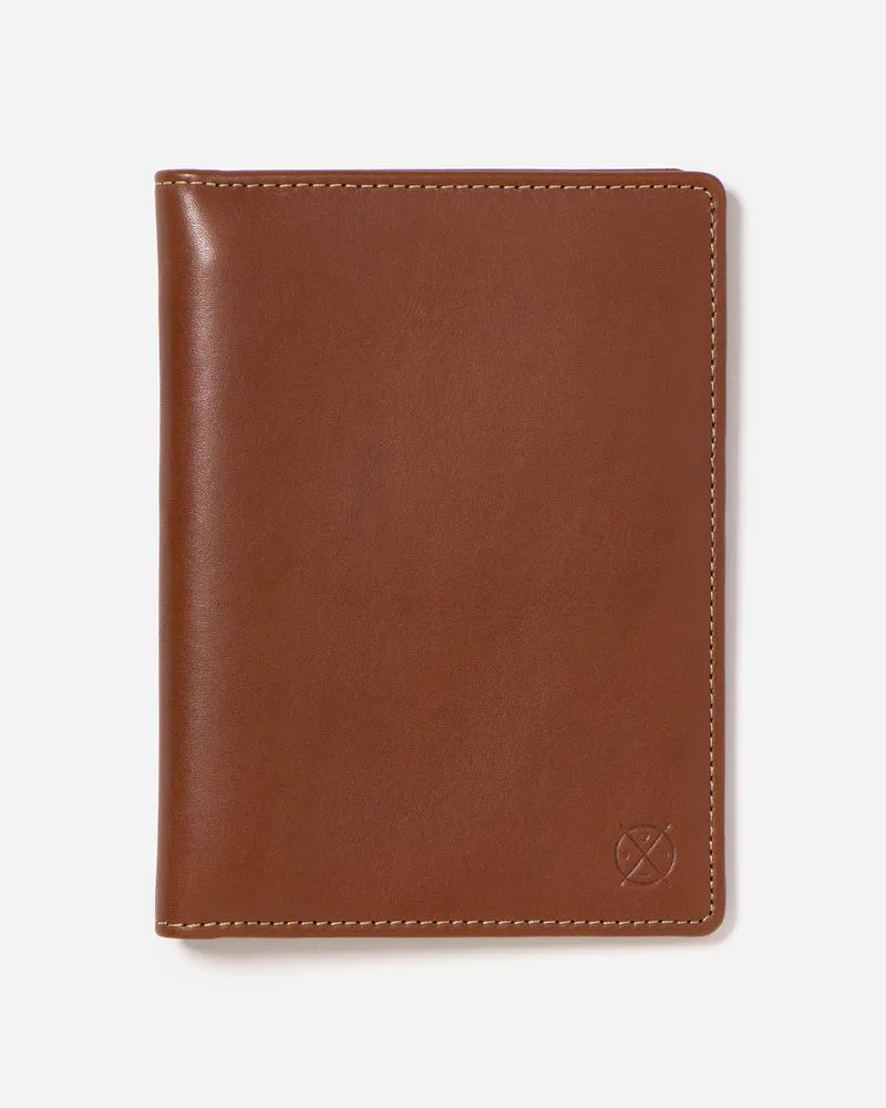 Stitch & Hide Leather Atlas Passport Holder Travel Wallet - CLASSIC COLLECTION - Maple Brown