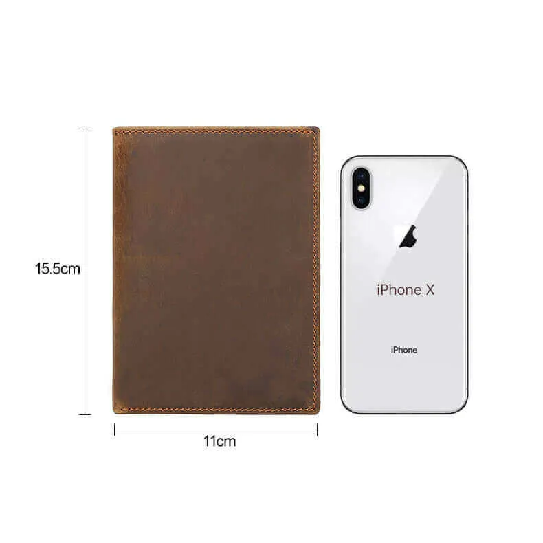 Stylish Crazy Horse Leather RFID Passport Holder - Passport Wallet NZ
