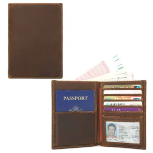 Stylish Crazy Horse Leather RFID Passport Holder - Passport Wallet NZ