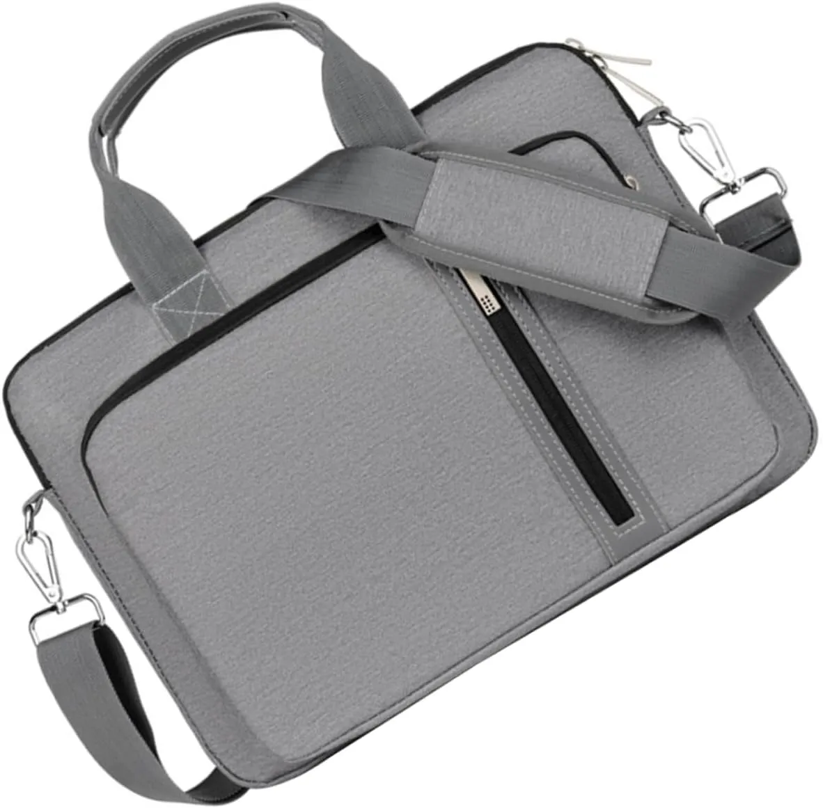 Stylish Laptop Sling Bag Crossbody Messenger Case Shockproof Layer Zippers Detachable Shoulder Buckle for Daily Use